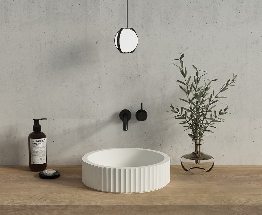 TE413 - Above Counter Basin **Matte White Finish**