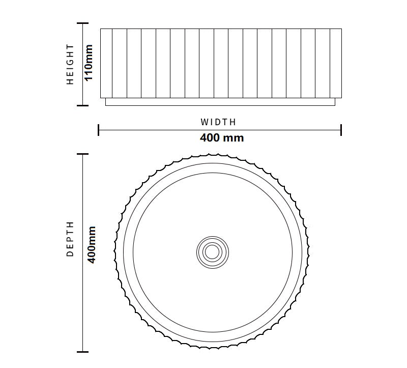 TE414 - Above Counter Basin **Matte Grey Finish**