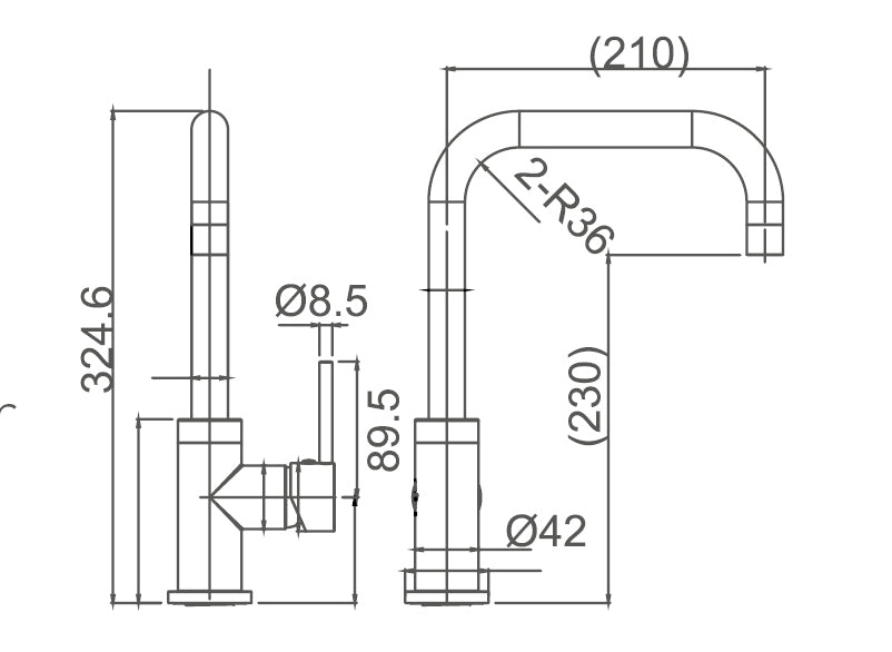 TE44 - U Shape Kitchen Mixer