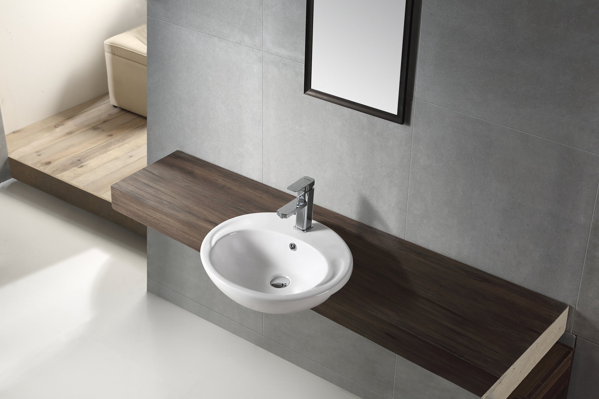 TE442 - Semi-Recess Oval Basin