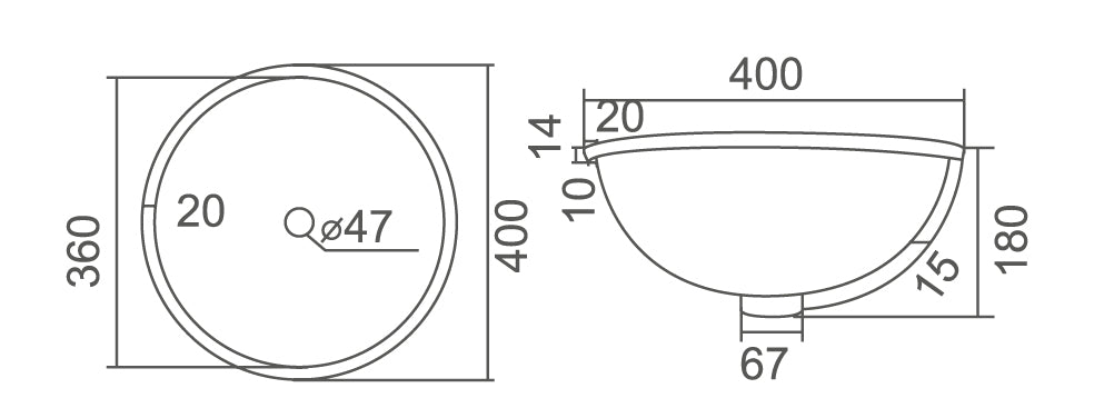 TE446 -  Under Counter Basin
