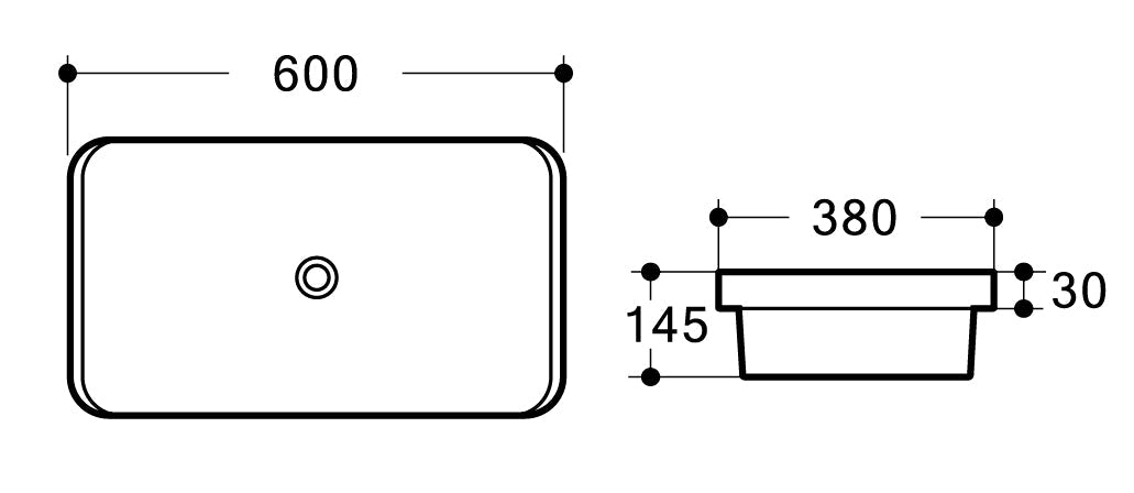 TE452- Half Insert Rectangle Basin