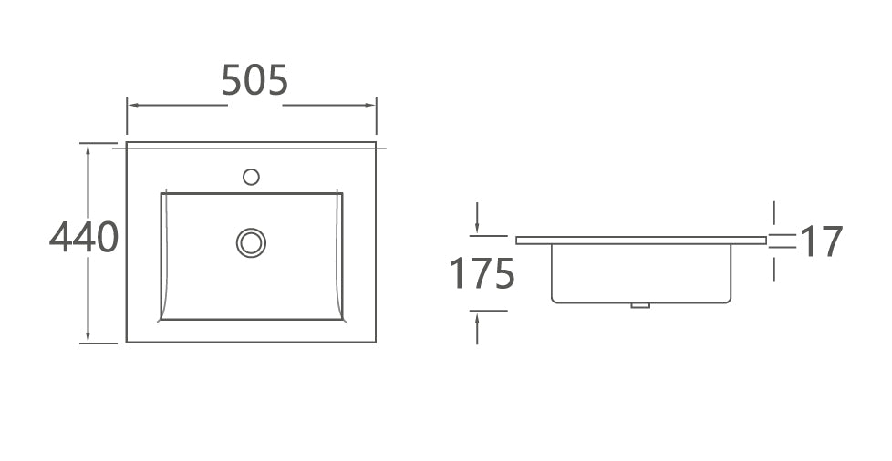 TE458  - Rectangle Insert Basin