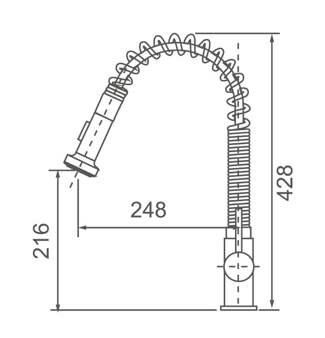 TE46 -  Pin Handle Pull Out Kitchen Mixer