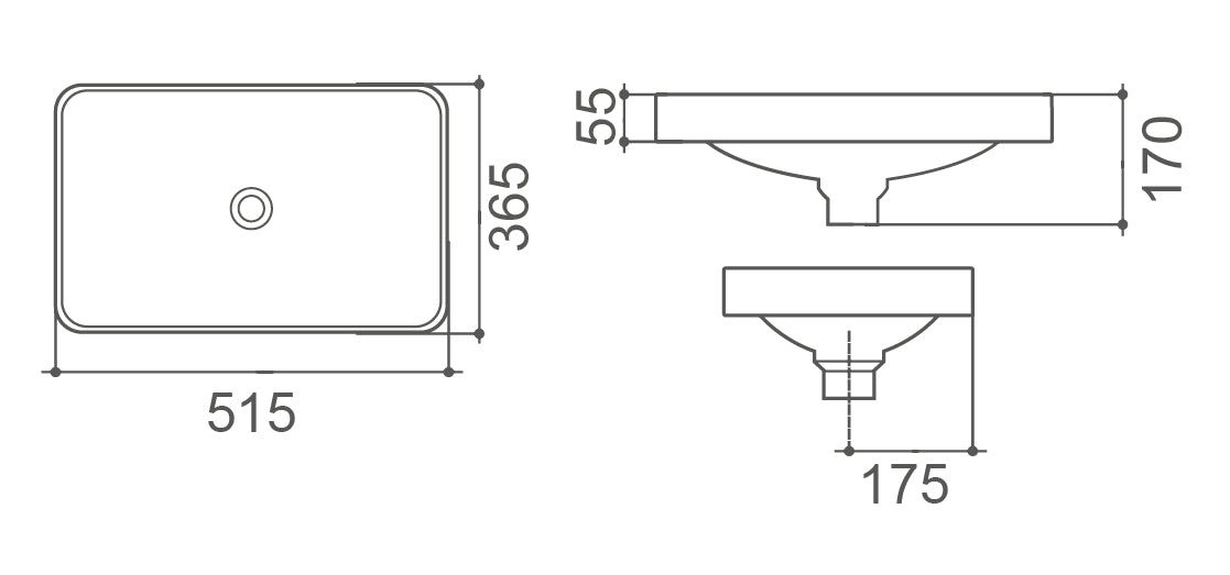 TE464 -  Half Insert Rectangle Basin