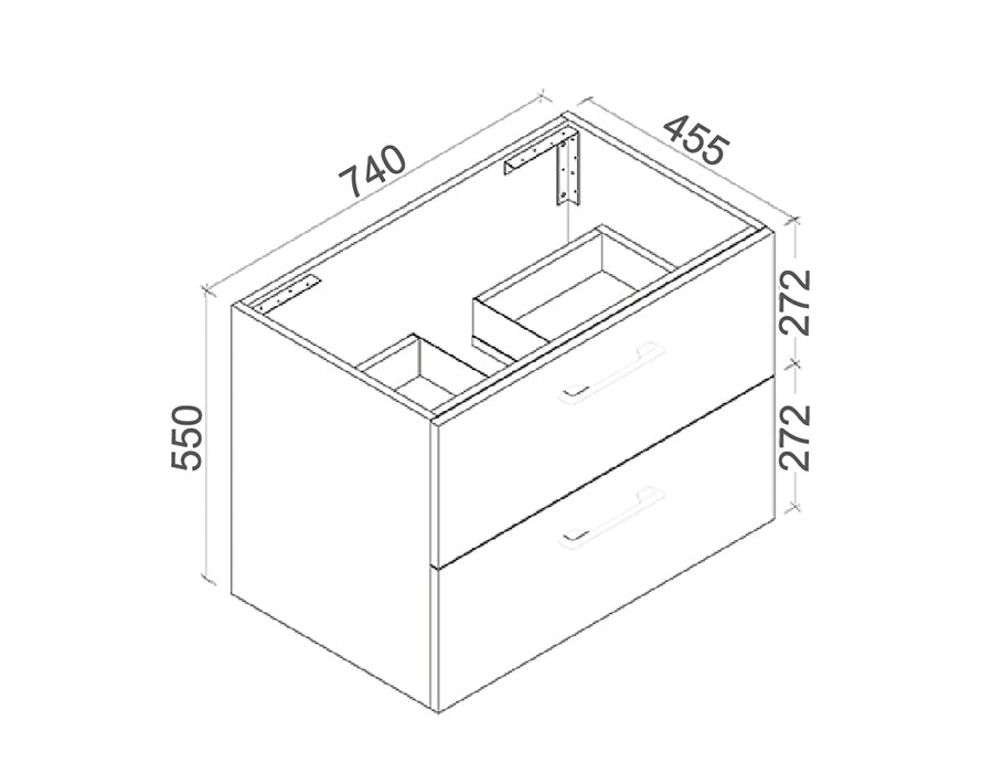 TE476- Wall hung Vanity 750