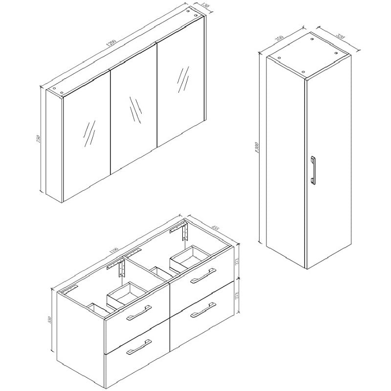 TE480- Wall hung Vanity 1200