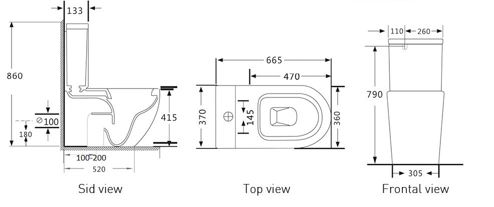 TE586 - Wall Faced Tornado Flush Toilet Suite