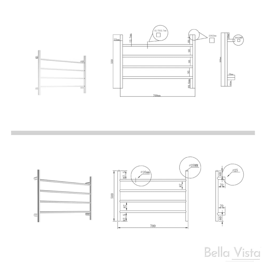 Round Towel Ladder – 700 x 500mm