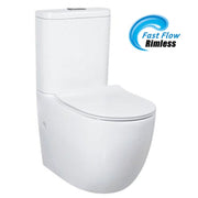 Two Piece Toilet Suite Rimless Flush 635*350*870mm