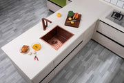 304 Stainless Steel Rose Gold Hand-made Single Bowl Kitchen Sink(Round Edges) 500*440*230mm