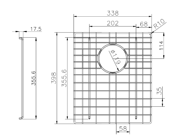 Stainless Steel Chrome TWM12 Sink Grids