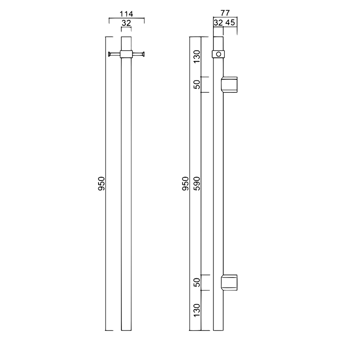 Mica Vertical Heated Towel Rail