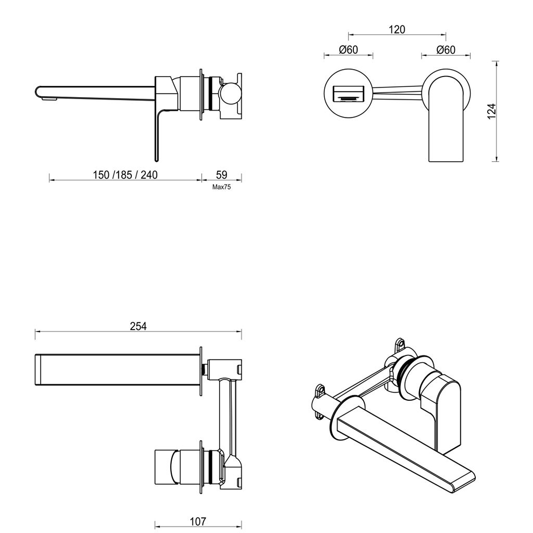 Eleniko Wall-Spout Combo