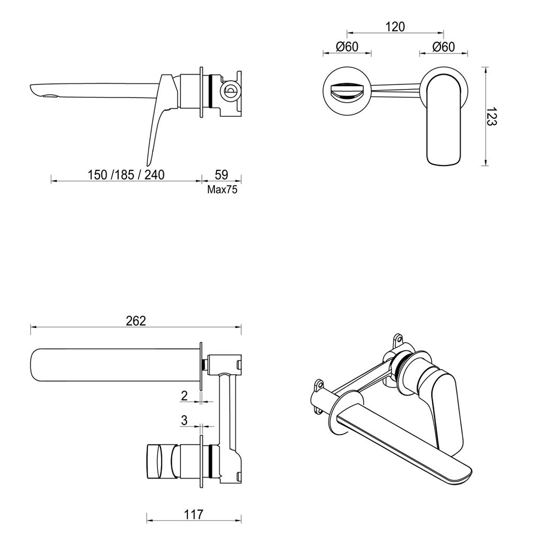 Kaza Wall-Spout Combo