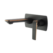 Esperia Matte Black & Rose Gold Wall Basin Mixer Tap