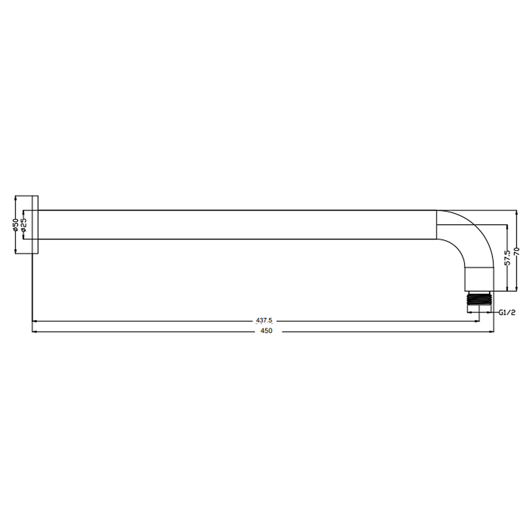 Mica Curved Shower Arm