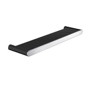 Esperia Solid Brass Black & Chrome Towel Shelf