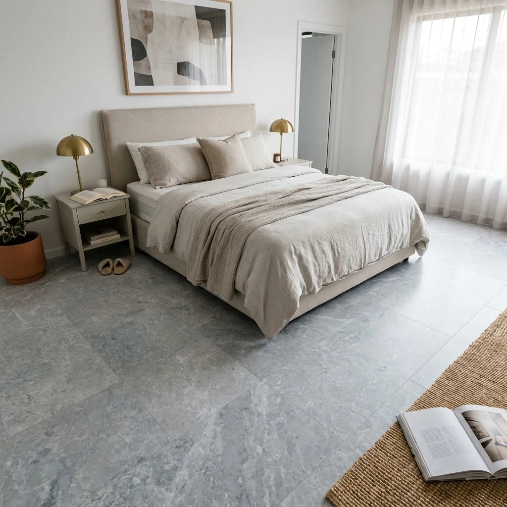 BHCA15 Tundra Blue Honed Marble 914x457x15 — bedroom