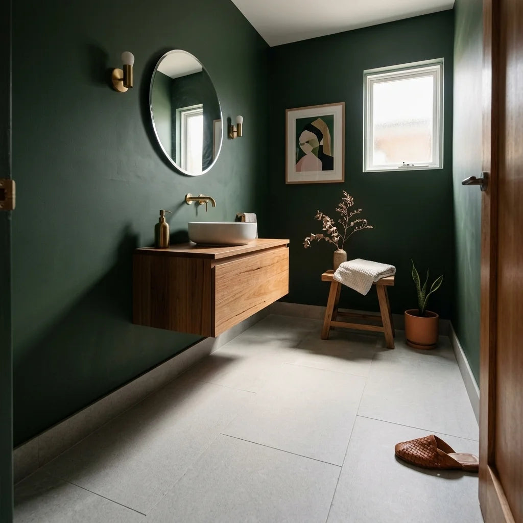 BHCA17 Pearl Grey Tumbled &amp; Sandblasted Marble 610x406x12 — powder room