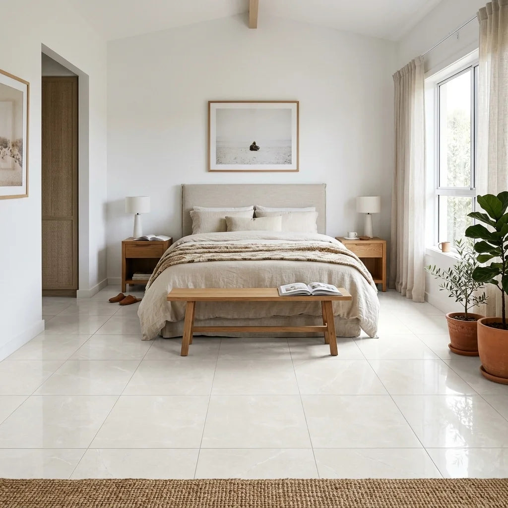 BHCS1 ELEGANT WHITE 600X600 POLISHED — bedroom