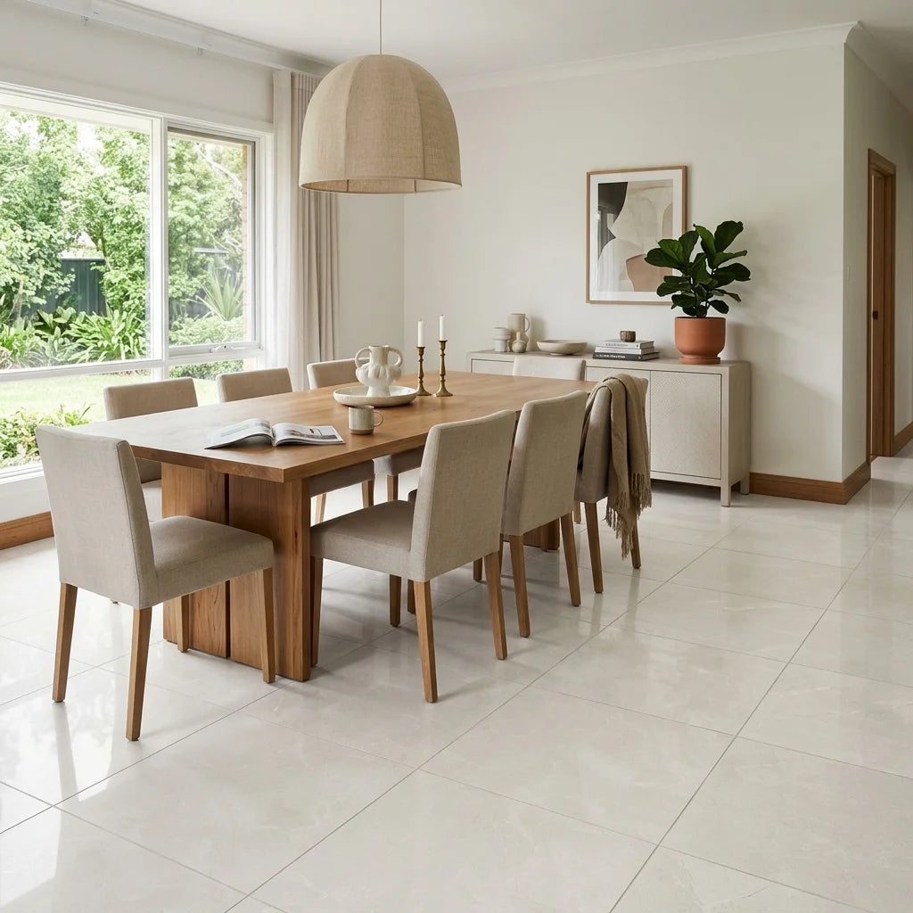 BHCS1 ELEGANT WHITE 600X600 POLISHED — dining room