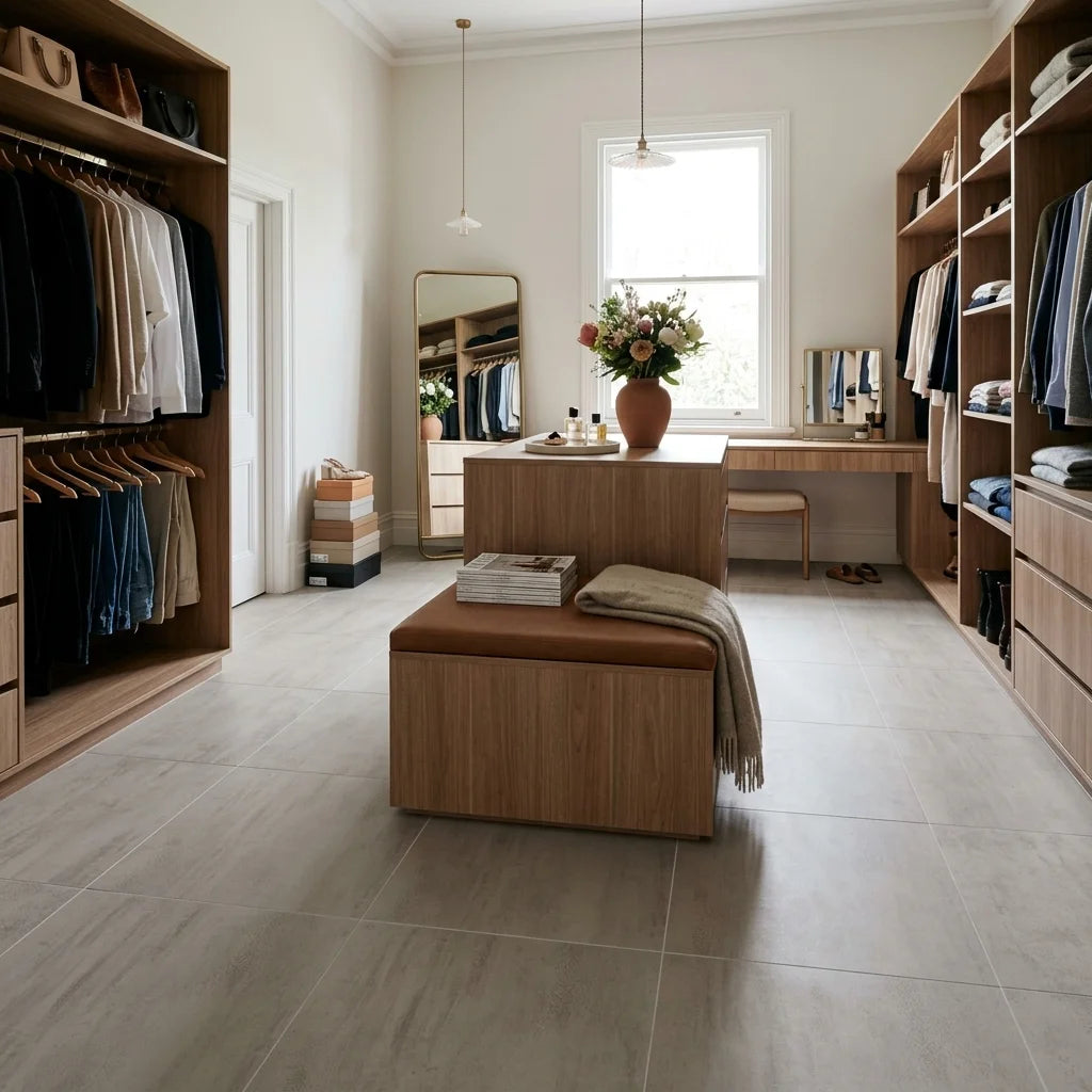 BHCS100 LINK TAUPE 600X600 MATT — walk-in robe