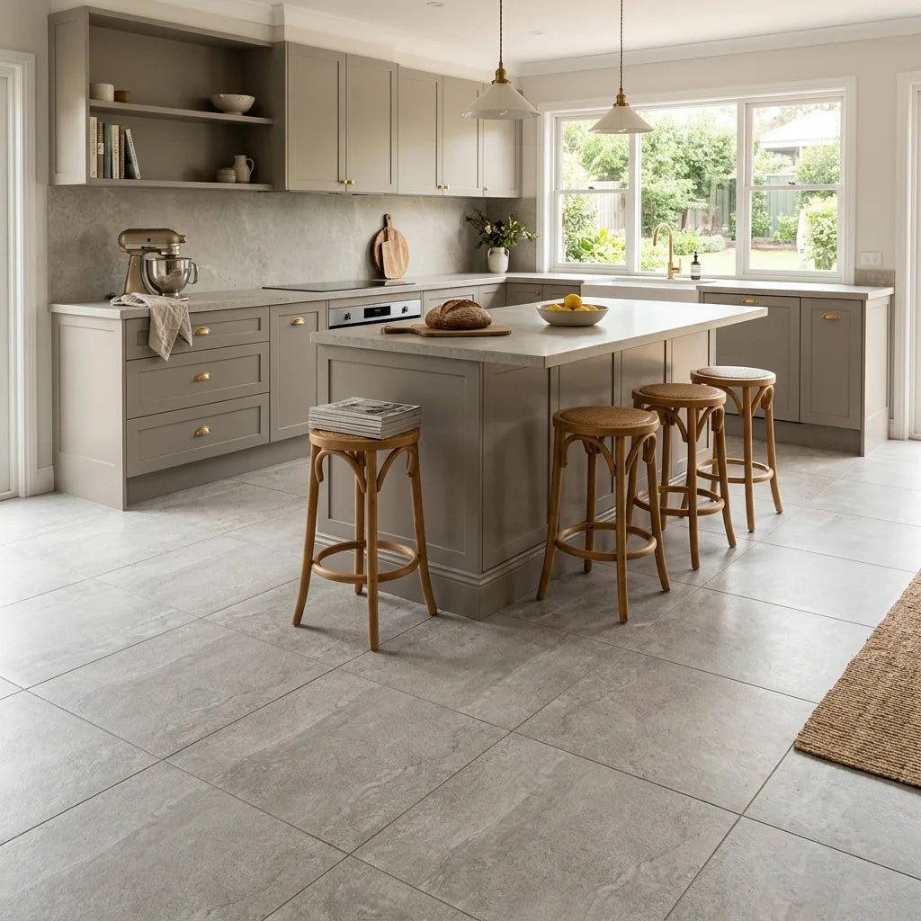 BHCS102 CANE GREGIO 600X600 SMOOTH GRIP — open-plan kitchen