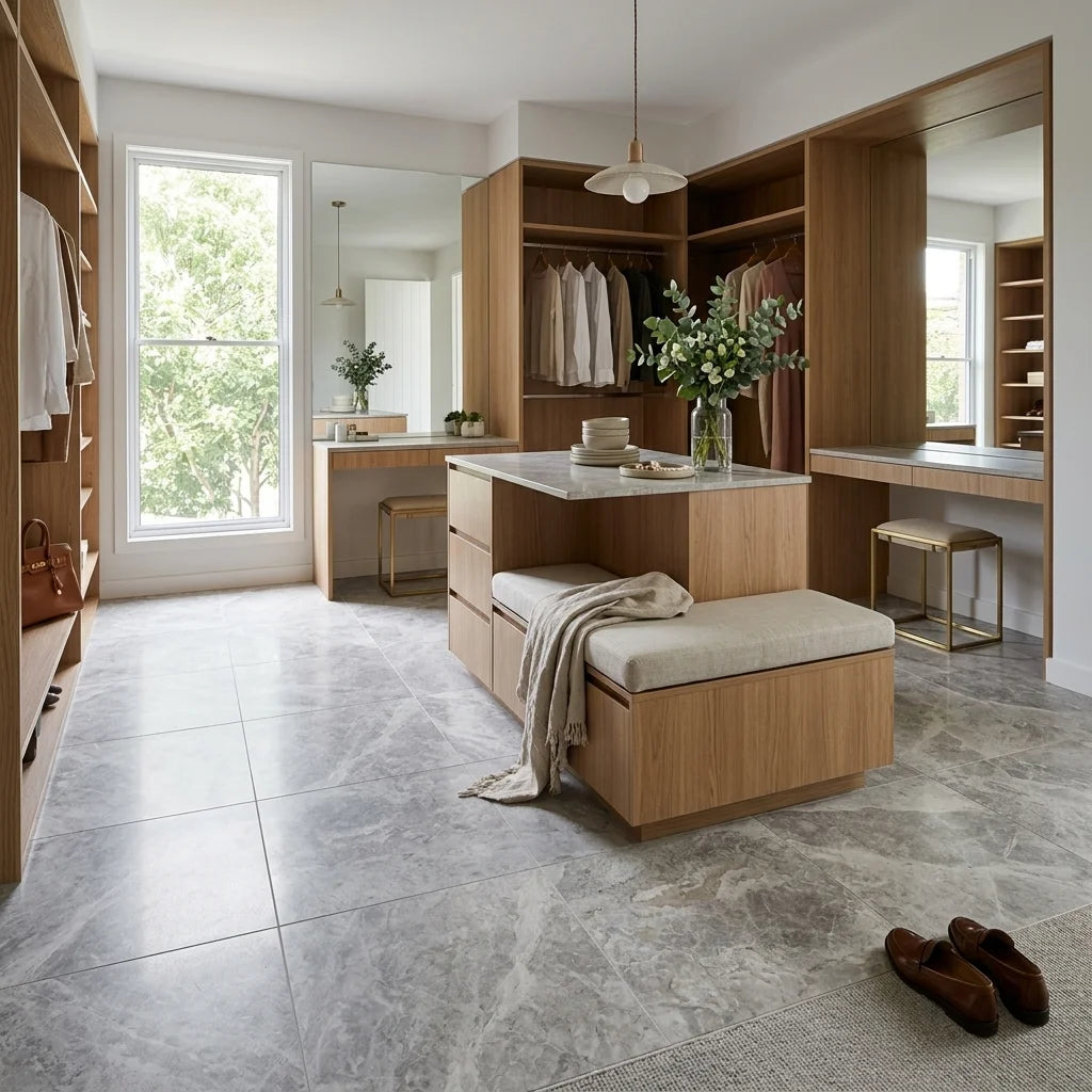BHCS113 / BHCS117 TUNDRA GREY 600X600 POLISHED — walk-in robe
