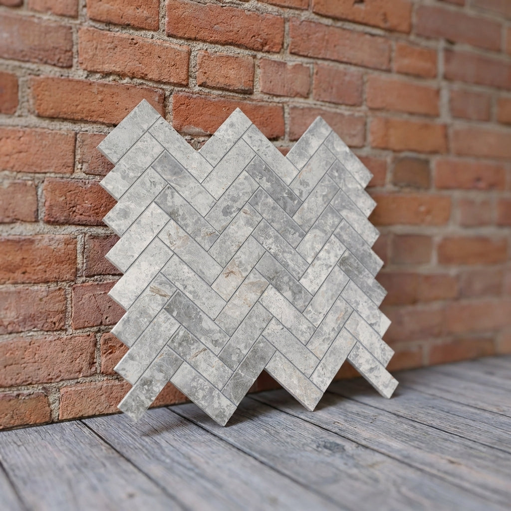 BHCS119 PARADISE TUNDRA GREY CHEVRON MOSAIC
