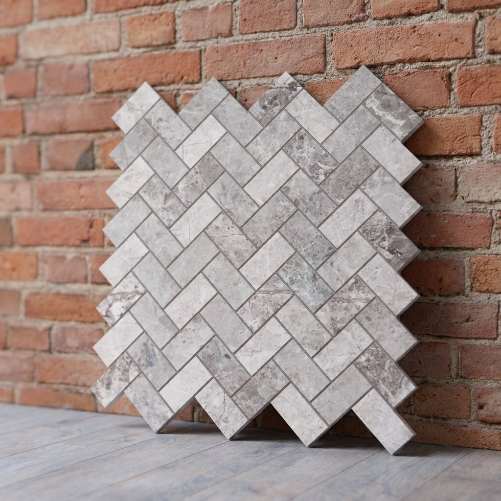 BHCS121	PARADISE TUNDRA GREY HERRINGBONE MOSAIC