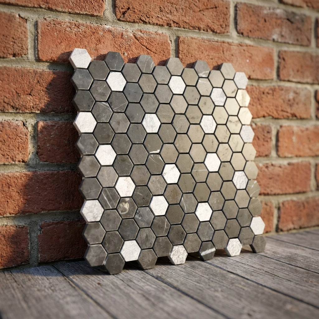 BHCS23 PETRA GREY SMALL HEXAGON MOSAIC