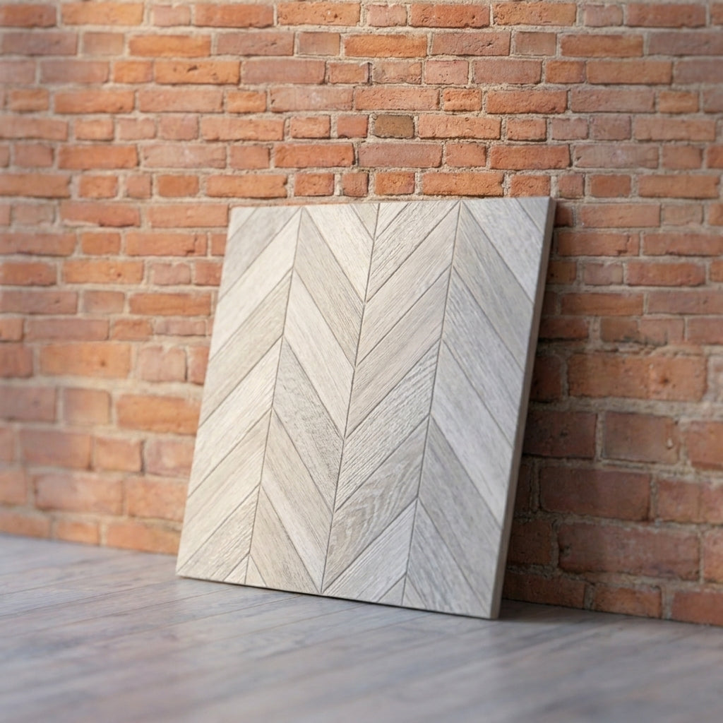 BHCS29 WOOD LIGHT GREY CHEVRON MOSAIC