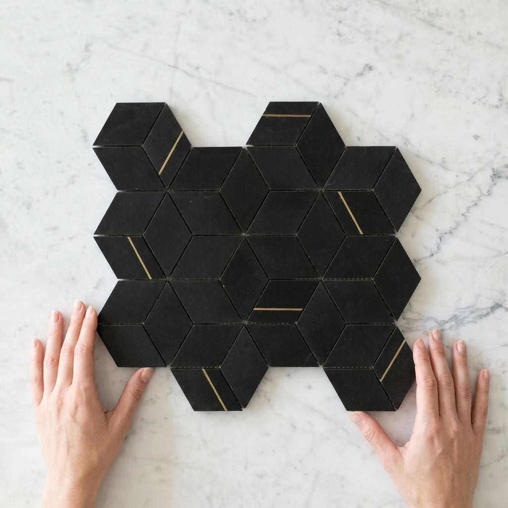 BHCS34 CUBIC NERO MARQUINA 345X298 HONED