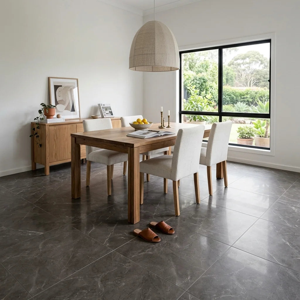 BHCS5 ELEGANT D GREY 6x6 polished — dining room