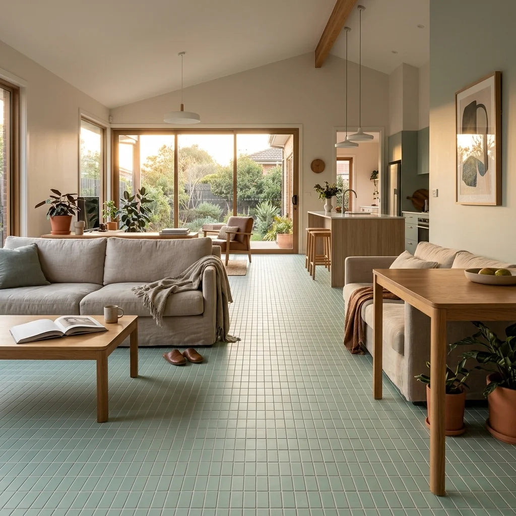 BHCS58 76x152x9 MATT — open-plan living + dining + kitchen