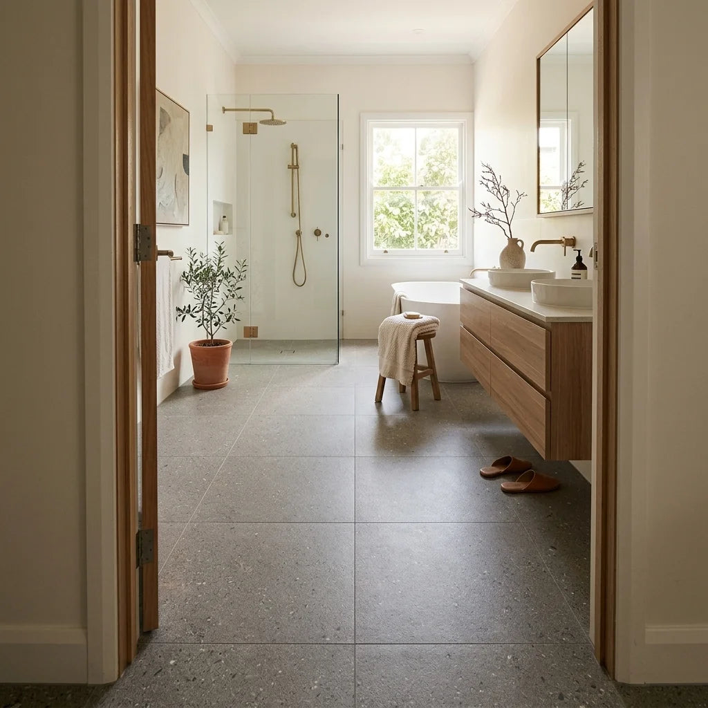 BHCS94 AMALFI L GREY 600x600 SMOOTH GRIP — ensuite bathroom