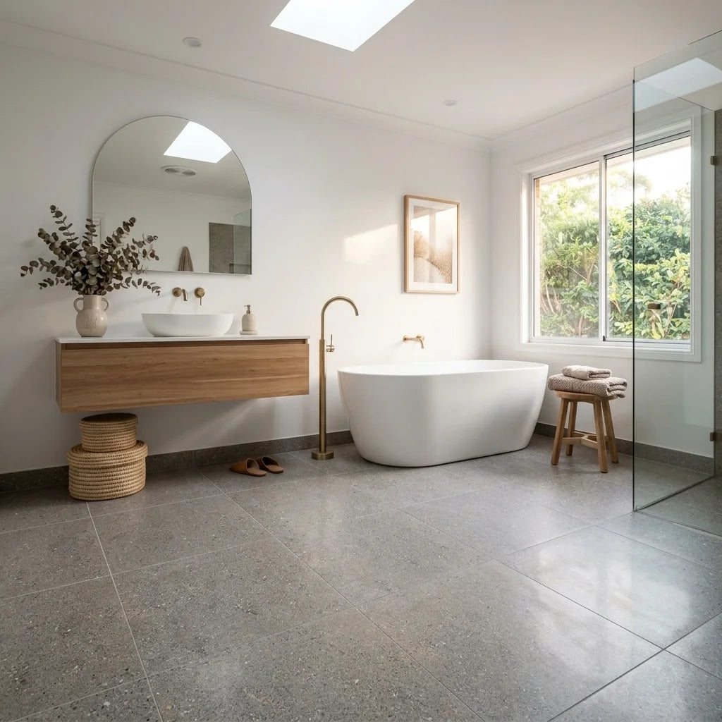 BHCS94 AMALFI L GREY 600x600 SMOOTH GRIP — main bathroom