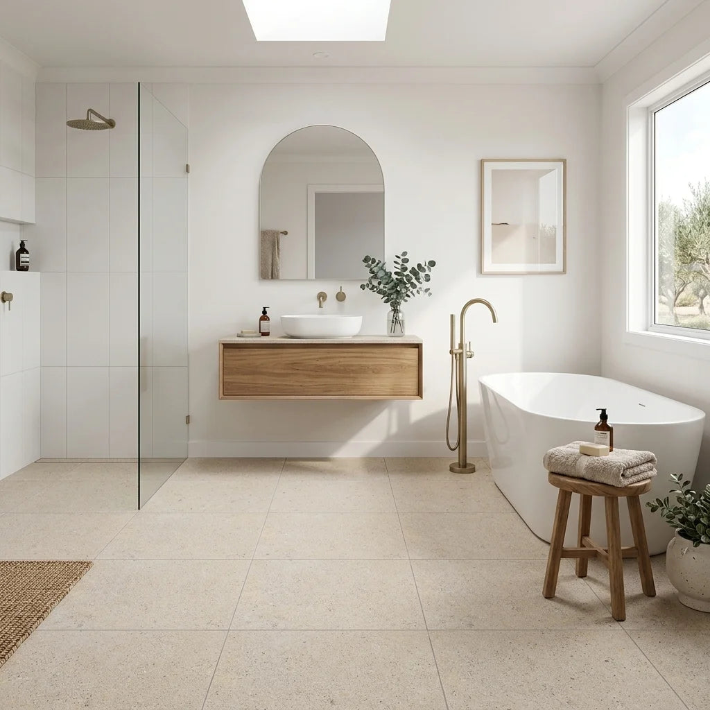 BHCS96 AMALFI WHITE 600x600 Smooth Grip Finish — main bathroom