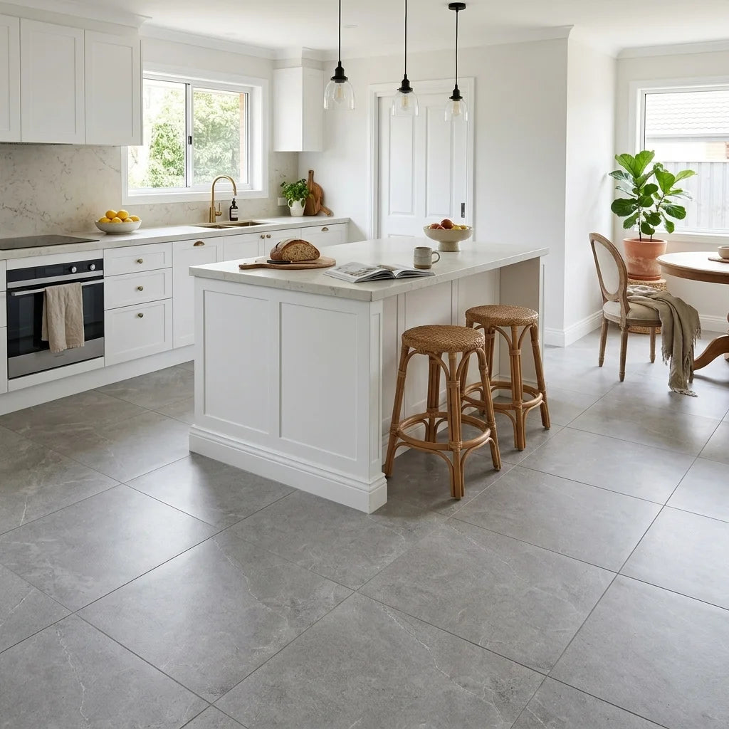 BHCV10 EASY CINDER 600X600 LAPPATO — open-plan kitchen