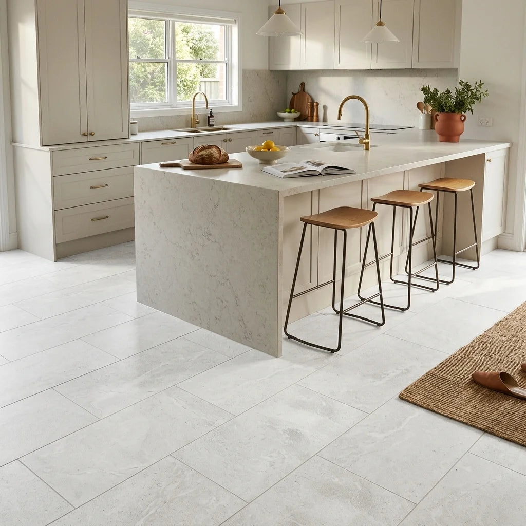 BHCV136 Sea White 600 X 1200MM Matt — open-plan kitchen