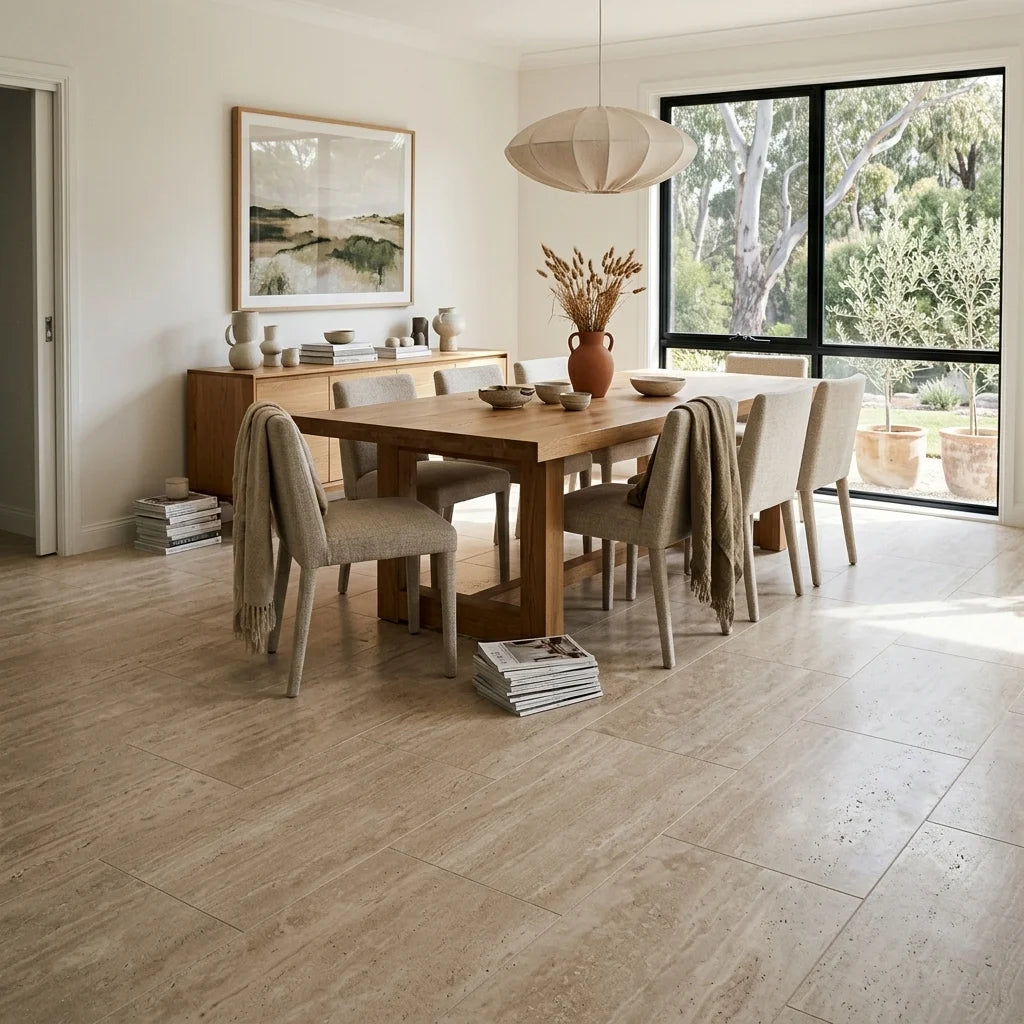 BHCV138 Travertine Sand 600 X 1200MM Matt — dining room