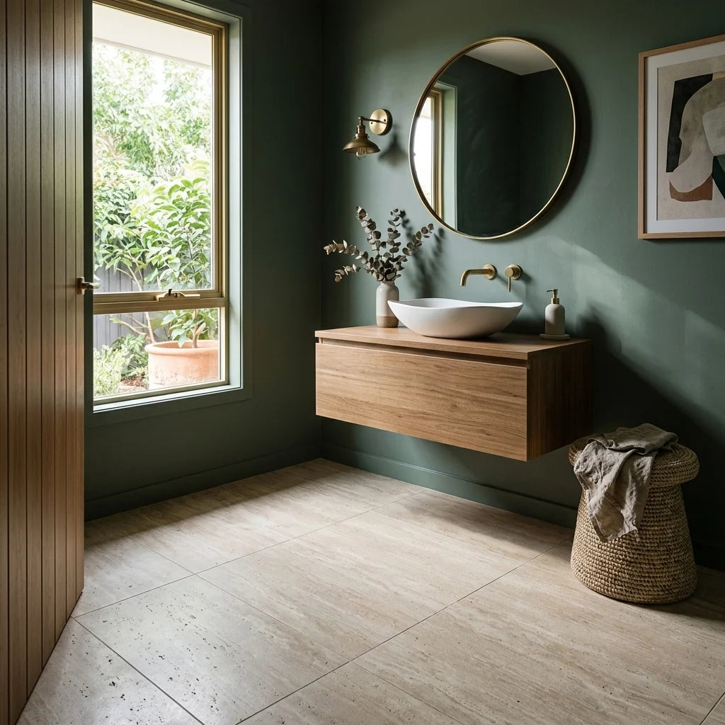 BHCV138 Travertine Sand 600 X 1200MM Matt — powder room