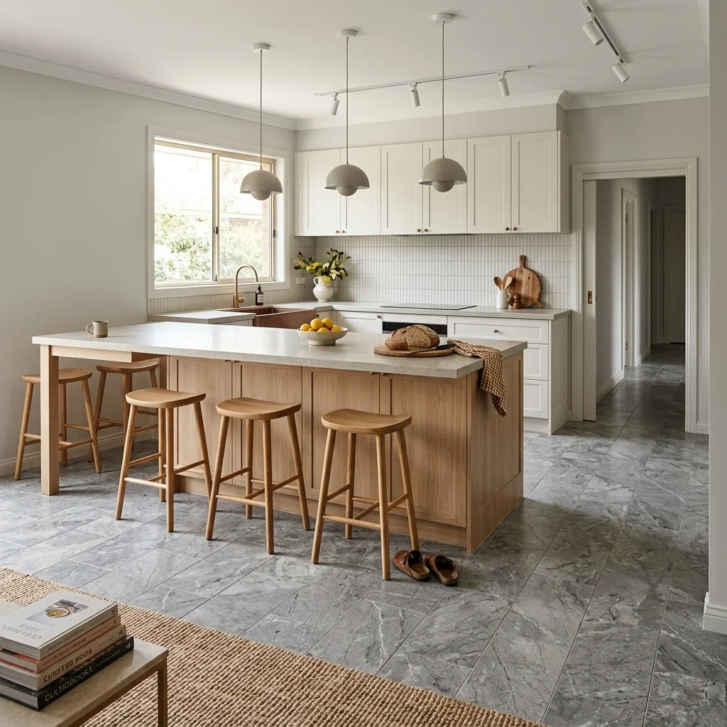 BHCV148 MYSTERY GREY 600X300 POLISHED — open-plan kitchen