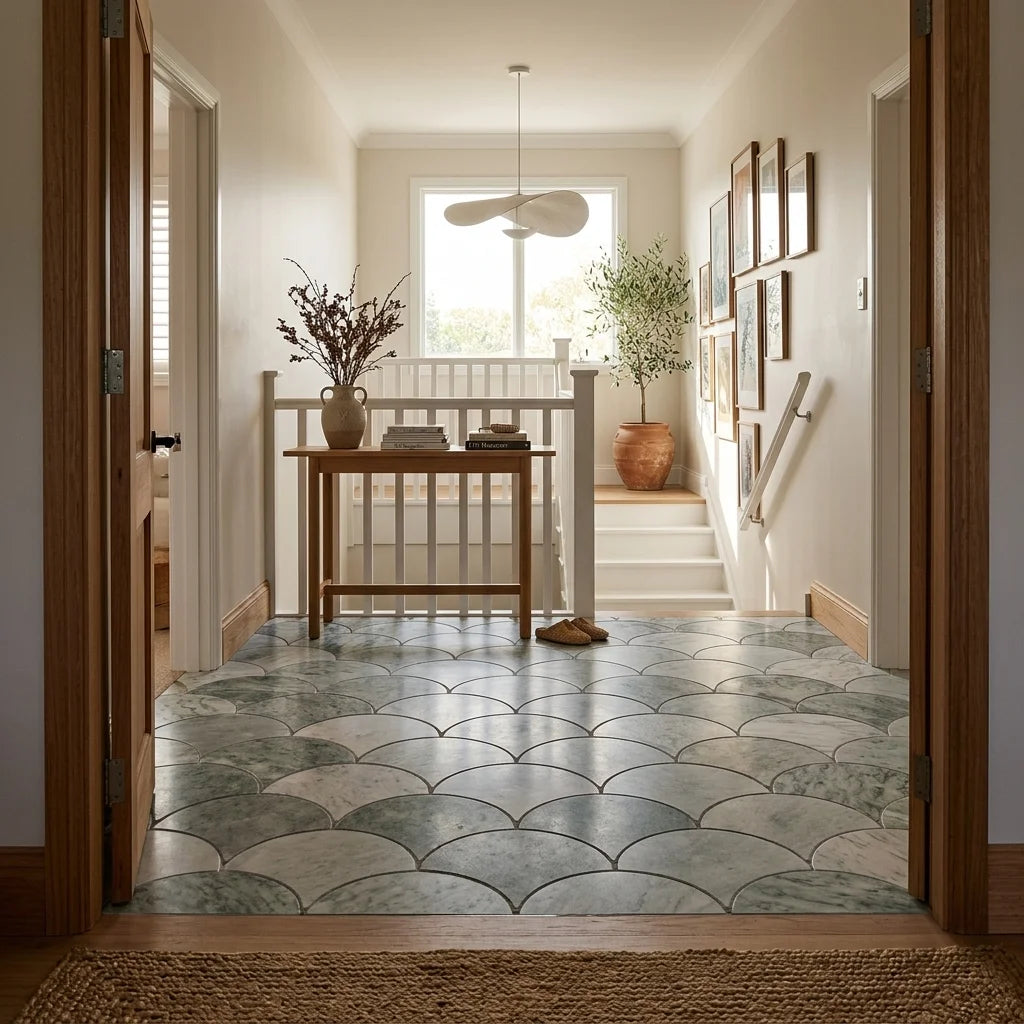 BHCV39 Calcutta Green Scale 67*74*7MM — stair landing