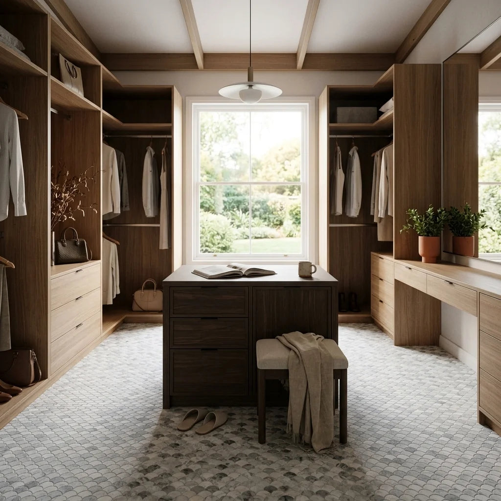 BHCV39 Calcutta Green Scale 67*74*7MM — walk-in robe