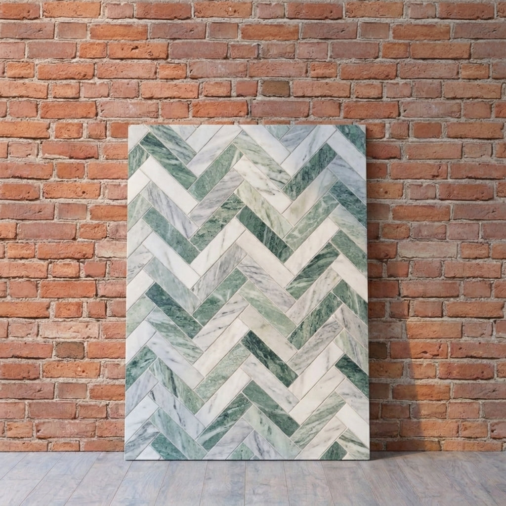 BHCV41 calcutta large green herringbone