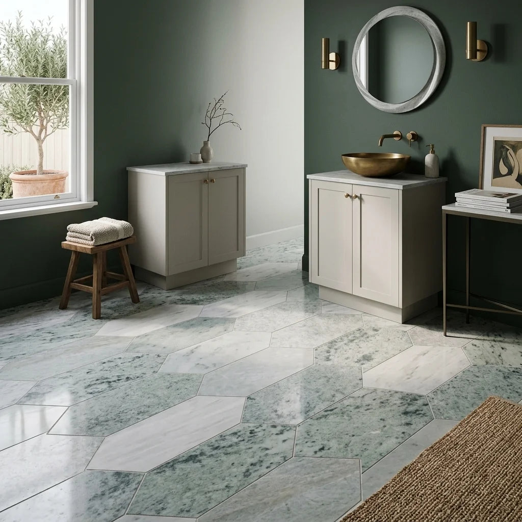 BHCV42 calcutta green pickets 48*148*7MM — powder room