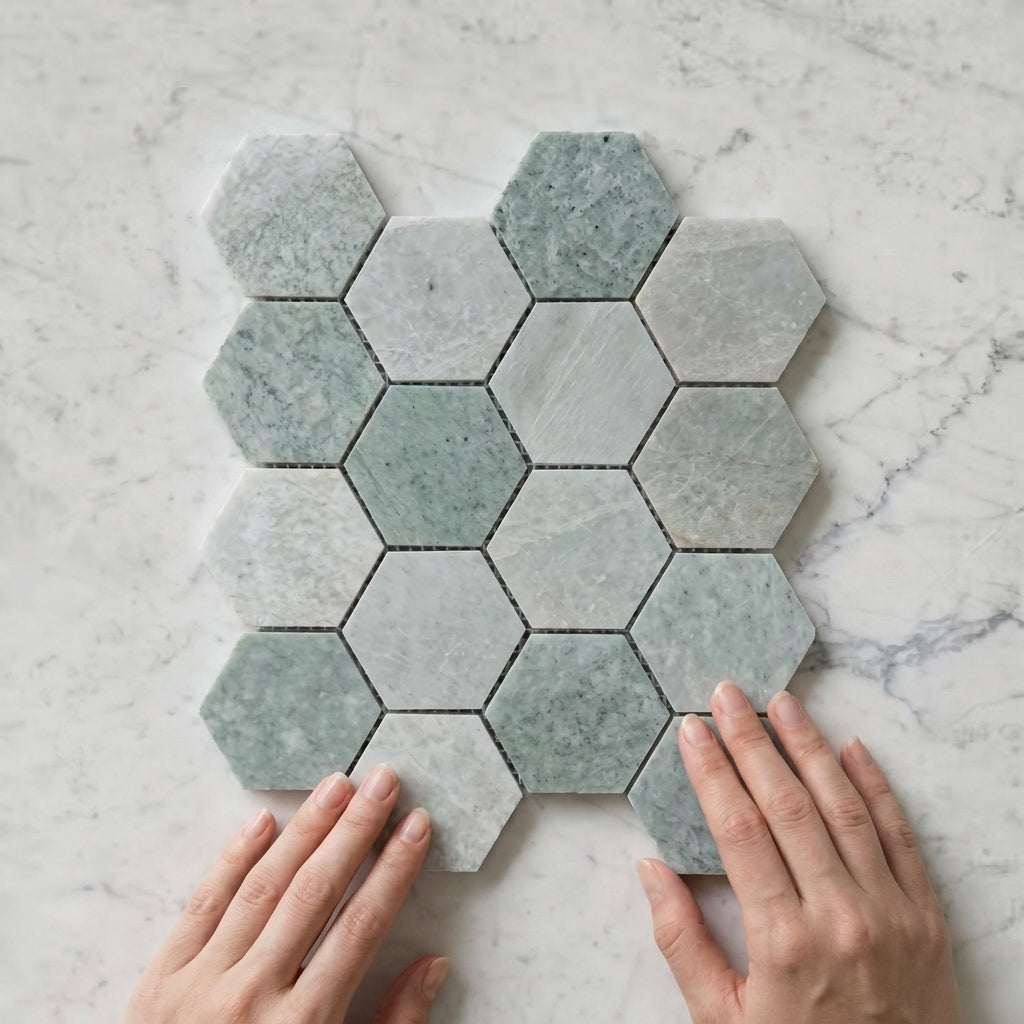 BHCV44 calcutta green hexagon 73*73*7MM