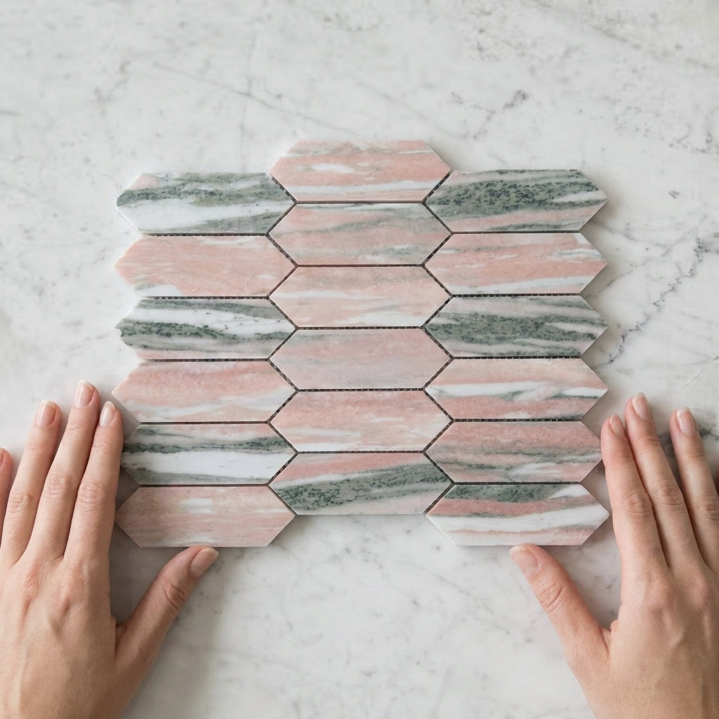 BHCV46 PINK MARBLE PICKET 48*148*7MM
